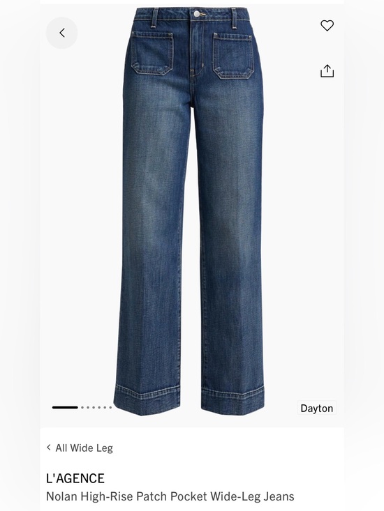 L'AGENCE Denim - L'AGENCE Nolan High rise in Dayton Wide-Leg Jeans in Medium Blue